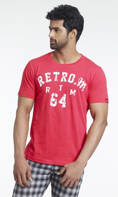 

Masculino Latino Printed Men' Round Neck Red T-Shirt