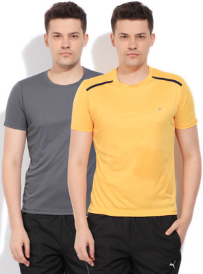 

Fort Collins Solid Men's Round Neck Grey, Yellow T-Shirt(Pack of 2, Yellow/d.grey