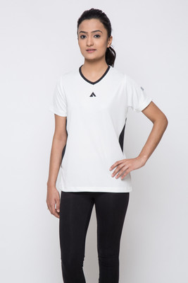 

Acetone Solid Women's V-neck Silver, Black T-Shirt, Black;silver