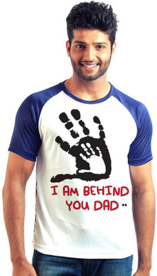 

6th Cross Graphic Print Men's Round Neck Multicolor T-Shirt, Navy blue;white