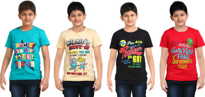 

FabTag - Dongli Boys Printed T Shirt(Multicolor, Pack of 4