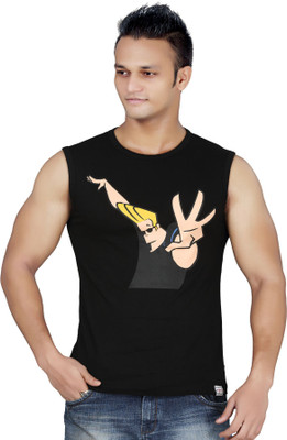 

Stephen Armor Printed Men's Round Neck Black T-Shirt