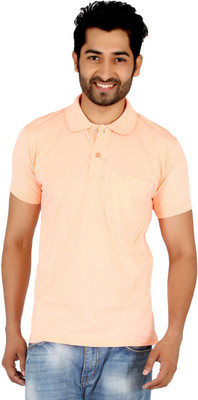 

Awack Solid Men's Polo Neck Orange T-Shirt, Peach