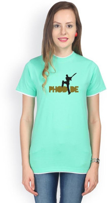 

Campus Sutra Solid Women's Round Neck Green T-Shirt, Sea green