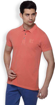 

Blackberrys Self Design Men's Polo Neck Orange T-Shirt, Tomato orange