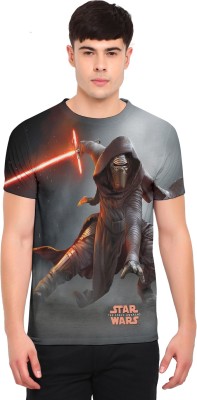 STAR WARS Printed Men Round Neck Grey T-Shirt