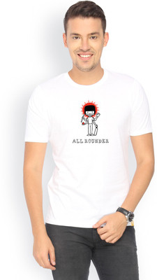 

Campus Sutra Printed Men Round Neck White T-Shirt