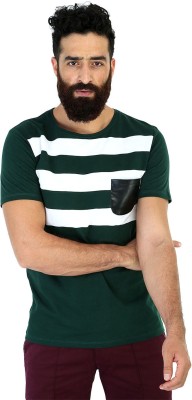 

Mr Button Solid Men' Round Neck Dark Green T-Shirt