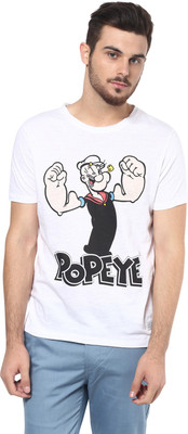 

Henry and Smith Printed Men's Round Neck White T-Shirt