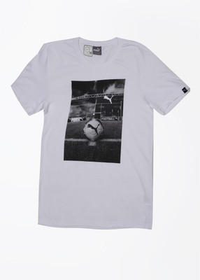 

Puma Printed Men's Round Neck White T-Shirt