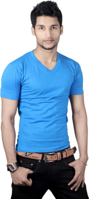 

Spur Solid Men's V-neck Blue T-Shirt, Ink blue