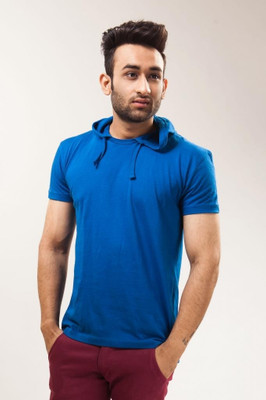 

Unisopent Designs Solid Men's Hooded Blue T-Shirt, Royal blue