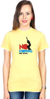 

Campus Sutra Solid Women's Round Neck Yellow T-Shirt
