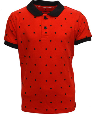 

Vinenzia Boys Polka Print Cotton T Shirt(Red, Pack of 1