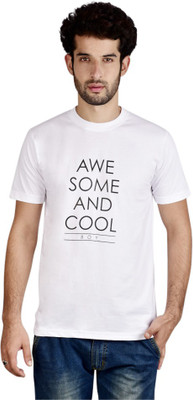 

Menlo Graphic Print Men's Round Neck White T-Shirt
