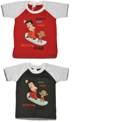 

Indirang Boys Printed T Shirt(Red, Pack of 2, Multicolor