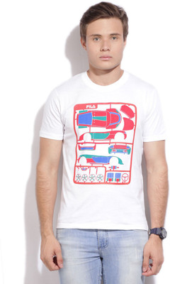 

Fila Printed Men's Round Neck White T-Shirt, Wht
