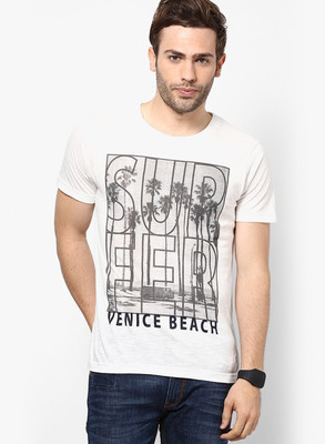 

Jack & Jones Graphic Print Men's Round Neck White T-Shirt, Cloud dancer