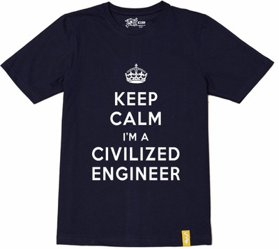 

Campus Sutra Printed Men Round Neck Blue T-Shirt