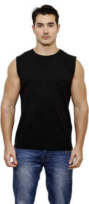

Casual Tees Solid Men' Round Neck Black T-Shirt