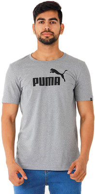 

Puma Solid Men' Round Neck Grey T-Shirt, Gray