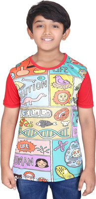 

Tantra Boys Graphic Print Cotton T Shirt(Red, Pack of 1)