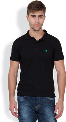

The Indian Garage Co. Solid Men's Polo Neck Black T-Shirt