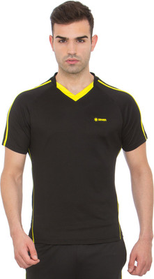 

Zeven Solid Men's V-neck Black T-Shirt