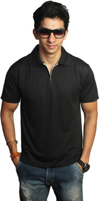 

EPG Solid Men's Polo Neck Black T-Shirt