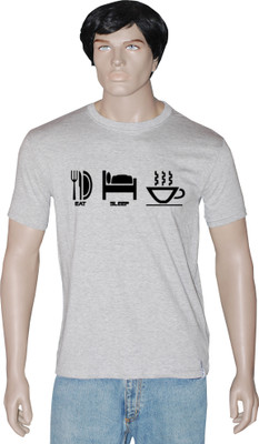 

Tshirt.in Graphic Print Men's Round Neck Grey T-Shirt, Grey melange