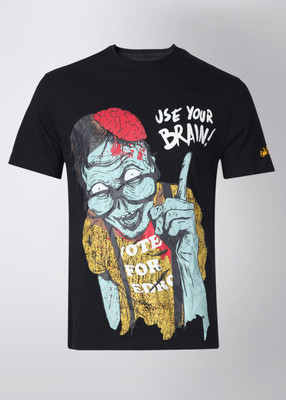 

Sole Threads Printed Men's Round Neck Black T-Shirt