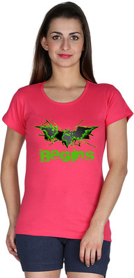

Faireno Printed Women' Round Neck Pink T-Shirt