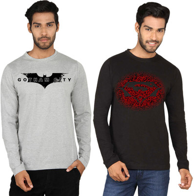 

SayItLoud Printed Men's Round Neck Black, Grey T-Shirt(Pack of 2)