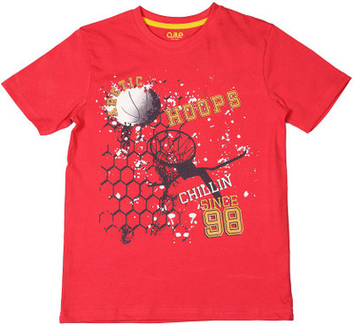 

Poppers by Pantaloons Boys Graphic Print T Shirt(Red, Pack of 1, Mineral red