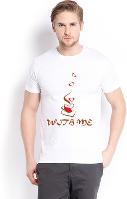 

Trendster Printed Men's Round Neck White T-Shirt