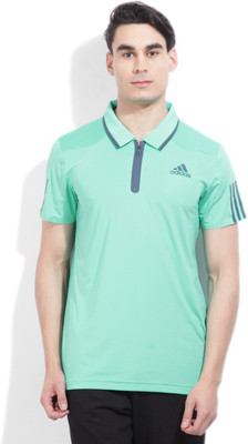 

ADIDAS Solid Men's Polo Neck Light Green T-Shirt, Shkmin/minblu