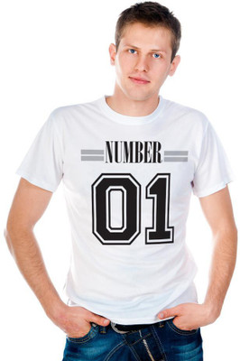 

6th Cross Graphic Print Men's Round Neck White T-Shirt