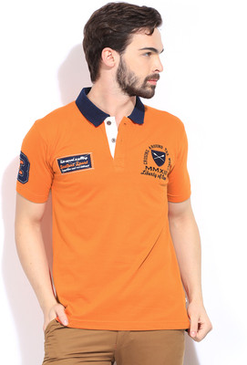 

Scullers Sport Solid Men's Polo Neck Orange T-Shirt