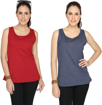 

SayItLoud Graphic Print Women's Round Neck Blue, Maroon T-Shirt(Pack of 2, Bluemelange;maroon