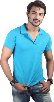 

Spur Solid Men's Polo Neck Blue T-Shirt, Teal