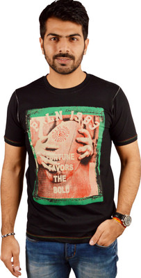 Miller & Schweizer Solid Men's Round Neck Black T-Shirt