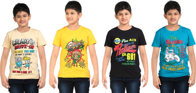 

FabTag - Dongli Boys Printed T Shirt(Multicolor, Pack of 4, Combo color
