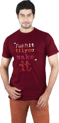 

Bib & Tucker Applique Men's Round Neck Maroon T-Shirt