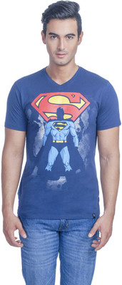 

Superman Printed Men's Round Neck Blue T-Shirt, Dress blues