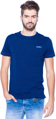 

Mufti Solid Men's Round Neck Dark Blue T-Shirt, Indigo