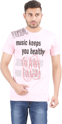 

Al-Harsha Trend Printed Men's Round Neck Pink T-Shirt