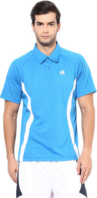 

Aurro Solid Men's Polo Neck Blue T-Shirt