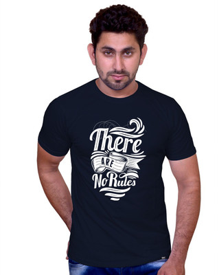

INKIT Graphic Print Men's Round Neck Blue T-Shirt