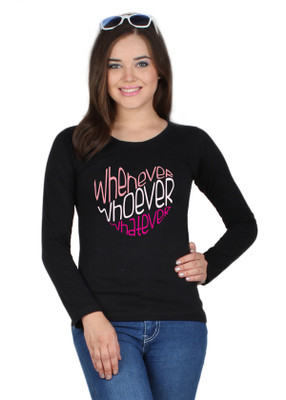 

SayItLoud Printed Women' Round Neck Black T-Shirt