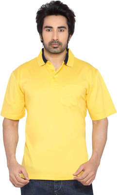 

Thinc Solid Men' Polo Neck Yellow T-Shirt